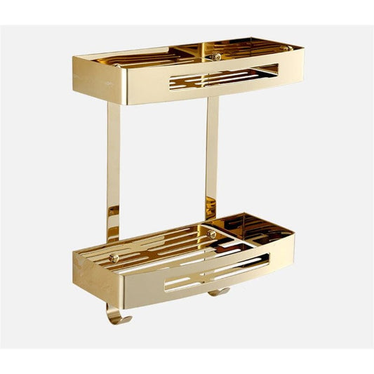 رف حمام ثنائي ذهبي