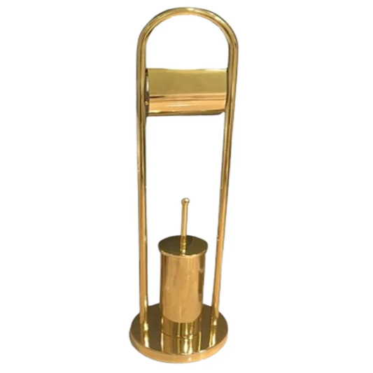 ستاند فرشاة حمام مع ورق تواليت ذهبي