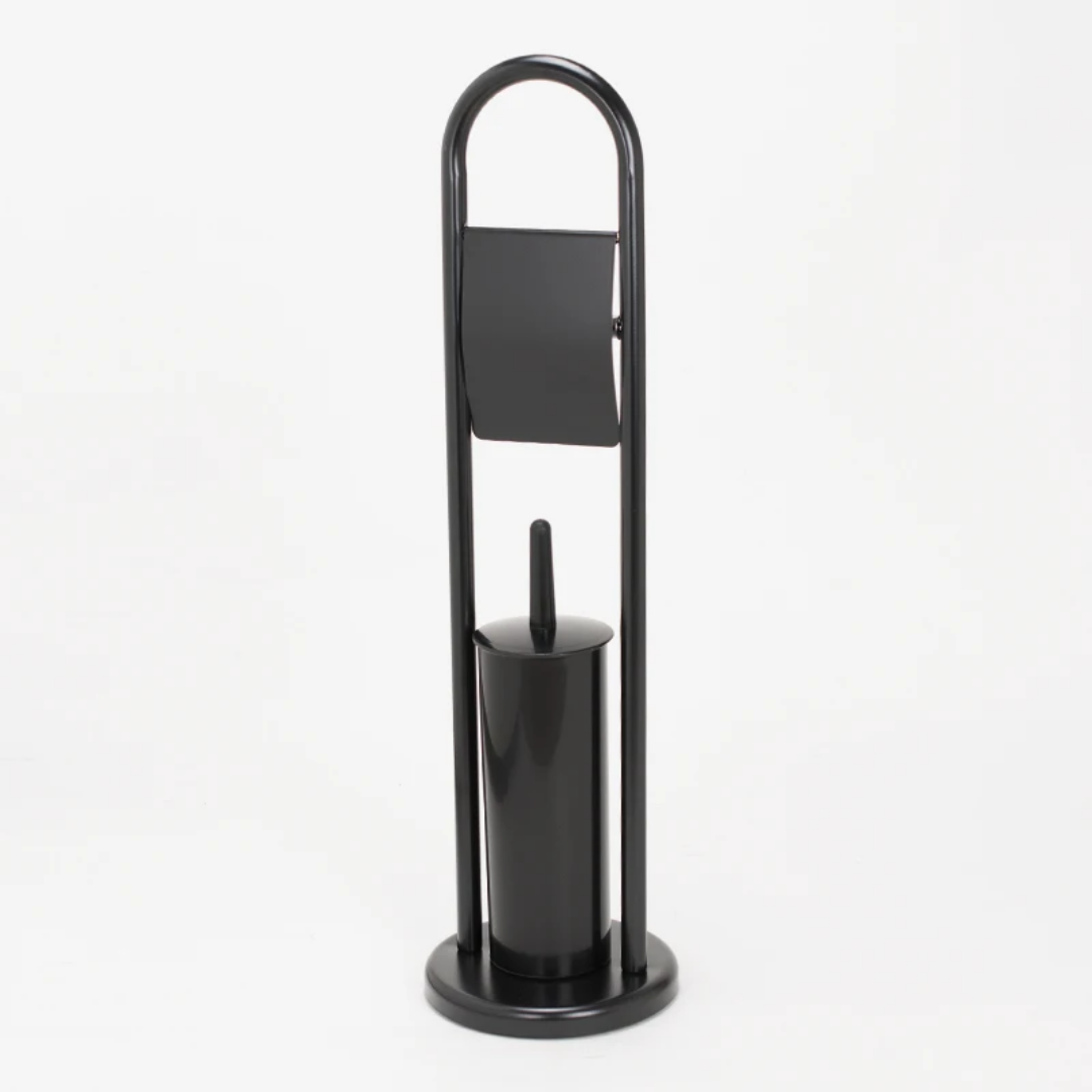 ستاند فرشاة حمام مع ورق تواليت اسود