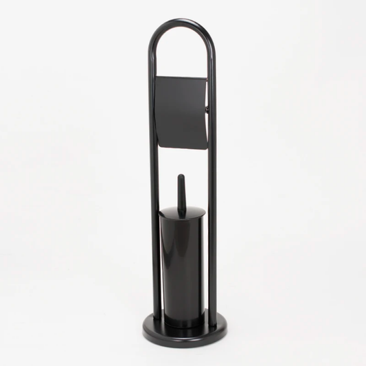 ستاند فرشاة حمام مع ورق تواليت اسود