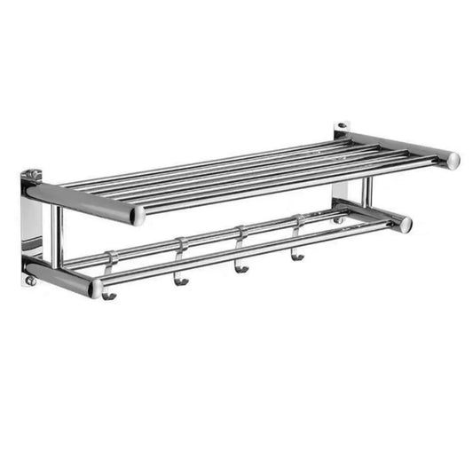 رف مناشف مع علاقة ستانلس ستيل