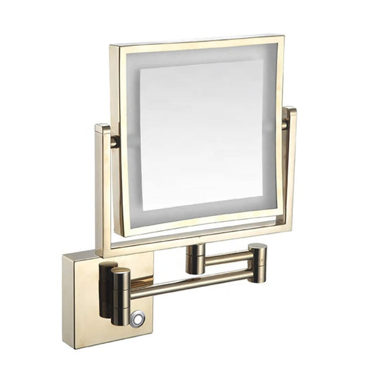 مرآة مكبرة  ستانلس ذهبي 15*21